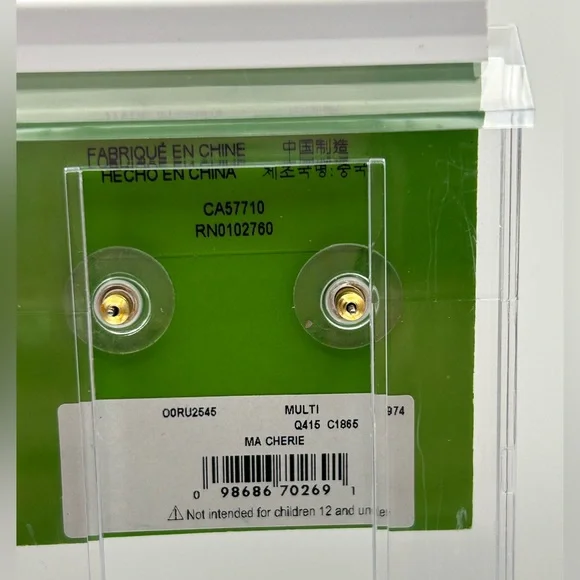 Kate Spade New York Ma Chérie Antoine French Bulldog stud earrings.  (234) - Picture 2 of 3